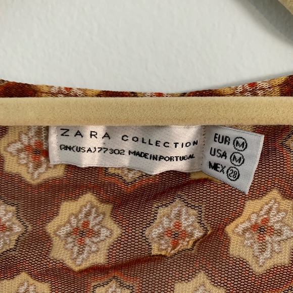 Zara Sheer Bohemian Peasant Style Blouse. Size MED - Picture 5 of 6